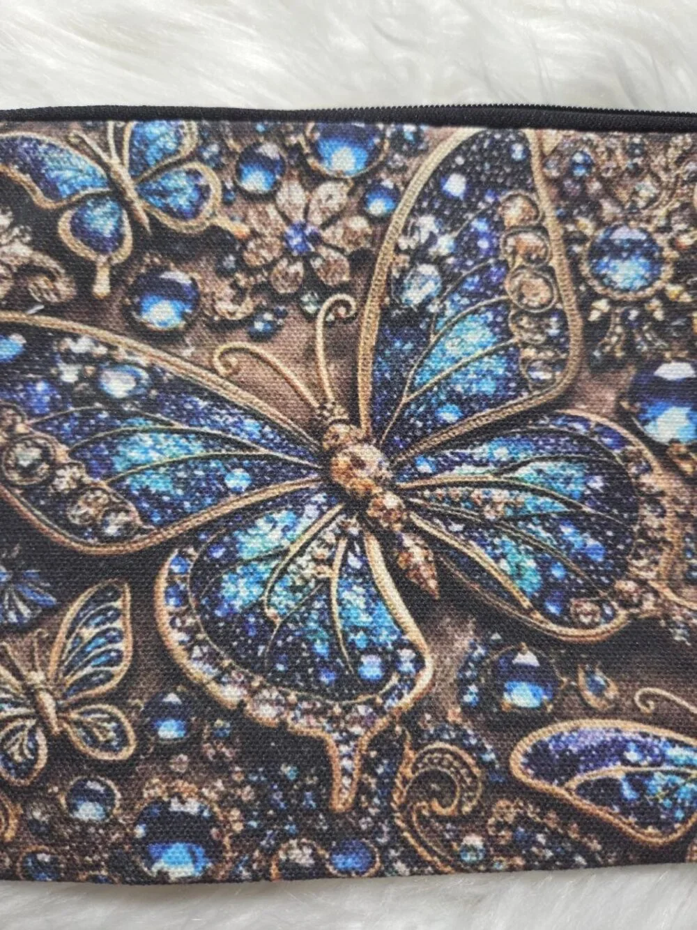 Butterfly Canvas Zipper Pouch